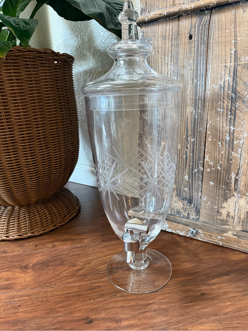 Vintage Godinger Clear Cut Glass Jamestown Drink Dispenser 108 oz
